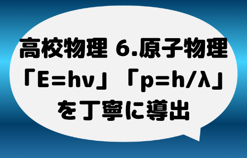 光子のエネルギE=hν、運動量p=h/λ の公式が導出できる